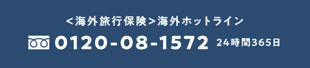 <海外旅行保険>海外ホットライン